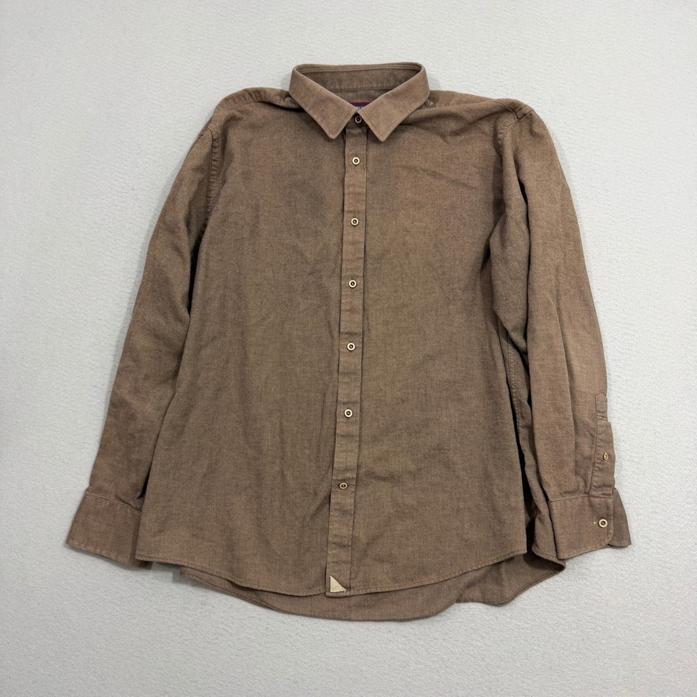 UNTUCKit Button Down Mens XXXL Brown Long Sleeve Cotton Twill Casual Shirt